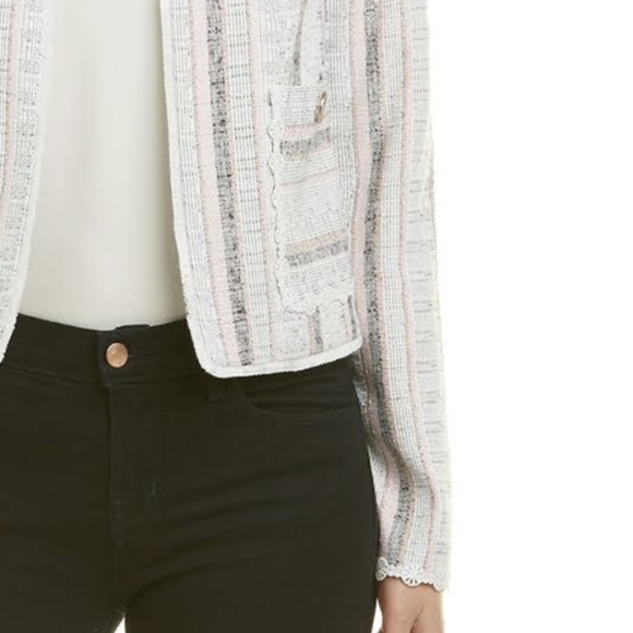 8 • Laundry by Shelli Segal • Soft Blush & White Metallic Thread Tweed Blazer - Picture 5 of 10